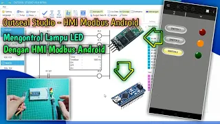 Mengontrol Lampu LED dengan HMI modbus Android Via Modul Bluetooth HC-06 _ Arduino PLC