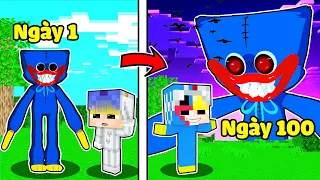 TÔ GÀ 100 NGÀY HÓA THÀNH HUGGY WUGGY TRONG MINECRAFT*TÔ GÀ SỐNG CHUNG VỚI GIA ĐÌNH POPPY PLAYTIME