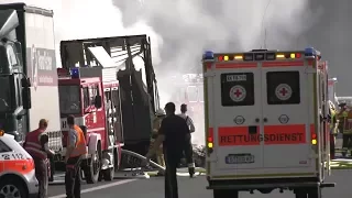 Busunglück auf der A9 in Bayern: Flammenhölle lässt Reisenden keine Überlebenschance