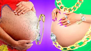 Rich Pregnant VS Broke Pregnant | Types of Rich VS Poor Girls by Crafty Panda School