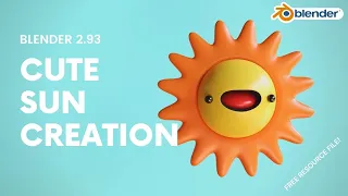 BLENDER TASTY TUTORIAL: CUTE SUN MODELING AND ANIMATION IN BLENDER 2.93!