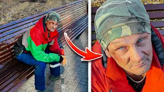 At first I walked past this HOMELESS, and then I saw his EYES....