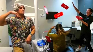 Dentist Finds New Way To Stop Patient's Partner Asking Too Many Questions! (Funny Joke Dental Video)