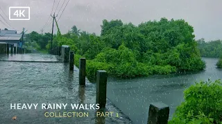 2 Hour Heavy Rain Walking videos | Our Videos Compilation - Part 1 | ASMR Rain sounds for sleep