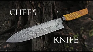 Kitchen Knife - Hand Forged Damascus Steel Chef's Knife