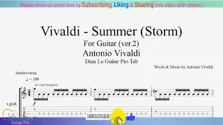 Vivaldi - Summer (Storm) ver.2 - for Guitar Tutorial with TABs