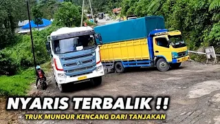 Truck almost overturned !! Bad incidents on steep climbs || Heavy truck