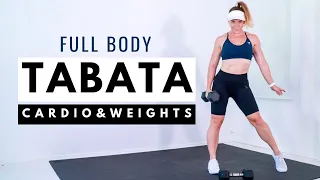 60 MIN TABATA CARDIO & WEIGHTS - Crossfit Workout At Home 🔥Burn 448 Calories🔥