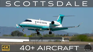 40+ Arrivals & Departures at Scottsdale (4K) | Plane Spotting | [KSDLSCF]