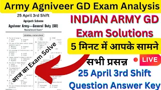 25 April Indian Army Agniveer GD Question Paper Third Shift Analysis Army Exam 2024 Agniveer Today