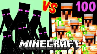 100 Iron Golems vs Mutant Enderman in Minecraft