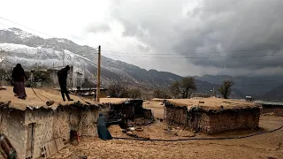 Heavy rain of hail accompanied by thunder on a difficult day for a rural family[iran2023]