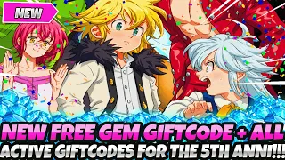 *HURRY UP! NEW FREE GEM GIFT CODE IS LIVE!* + ALL LIVE & ACTIVE GIFT CODES (7DS Grand Cross 5th Anni