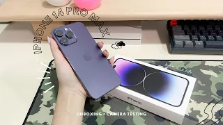 iPhone 14 Pro Max Deep Purple | Unboxing + Camera Test | Aesthetic