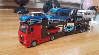 Diecast Mercedes Benz Actros car transporter 1:43 Scale. Review. Автомодели . Обзор