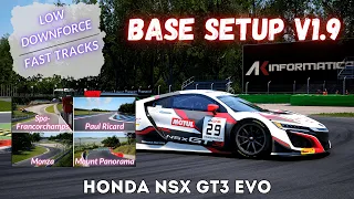 HONDA NSX GT3 EVO | ▸BASE SETUP◂ LOW DOWNFORCE | FREE | ACC v1.9