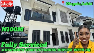 HOUSE FOR SALE IN LEKKI LAGOS NIGERIA:SERVICED 4 BEDROOM SEMI DETACHED DUPLEX WITH BQ IN OLOGOLO.