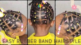 Easy Rubber Band natural hairstyles for toddlers