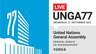 #UNGA77 General Debate Live (USA, Kenya, Ukraine, UK & More) - 21 September 2022
