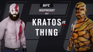 Kratos vs. Thing  (EA Sports UFC 3) - CPU vs. CPU - Crazy UFC 👊🤪