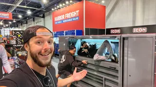 Checking out all the new Harbor Freight tools! (Plus Almost getting kicked out of their booth!)