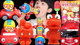 ASMR ICE CREAM PORORO JELLY RECIPE PARTY 직접 만든 뽀로로 아이스크림 꿀젤리 먹방 DESSERTS MUKBANG EATING SOUNDS