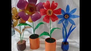 COMO HAGO FLORES DE BOTELLAS PLASTICAS RECICLADAS PASO A PASO PARTE # 1