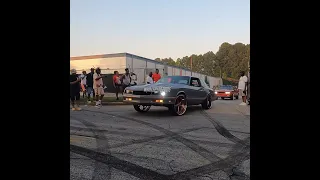 Chevy Monte Carlo SS areocoupe burning out leaving a carshow #shortsfeed #automobile #shortsvideo