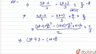 `(3t-2)/(4)-(2t+3)/(3)=(2)/(3)-t`