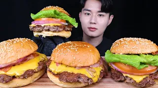 ENG SUB) ASMR 🍔 CHEESEBURGERS EATING SOUNDS MUKBANG 수제버거 치즈버거 먹방ASMR MUKBANG