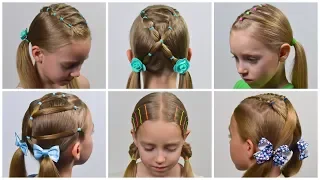 5 Cute Hairstyle Ideas For Little Girls | PIGTAILS and ELASTICS (Little girls hairstyles #30) #LGH