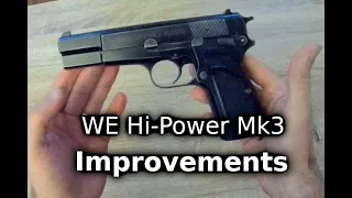 Airsoft WE Browning Hi-Power Mk3 MkIII Improvement tips with bonus at the end