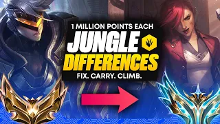 JUNGLE DIFFERENCES: Gold Vs Challenger With 1 MILLION Points On Vi Each | Fix Your Mistakes!