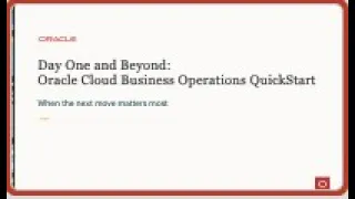 Day One and Beyond - Season 4 - OCI Business Operations Quickstart