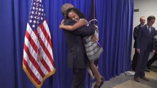 President Obama meets "Little Miss Flint"