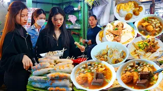 Best Street Food in Cambodia - Rice Noodles, Spring Rolls, Beef Noodle Soup, Pork Rice, Skewers