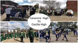 Carencro High vs Cecilia High "Band Battle" | 40th Carencro Mardi Gras Parade 2024 | Carencro, LA