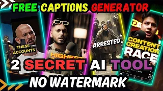 2 secret websites for free CAPTIONS without watermark | Best HINDI auto caption generator 2024