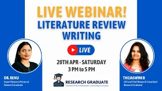 Live Webinar on Tutorial Guide for Literature Review Writing | Dr. Renu from Research Graduate