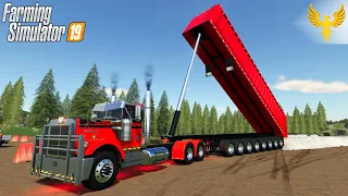 Farming Simulator 19 - TLX PHOENIX SEMI And Oversized Trailer Transports Crushed Stone