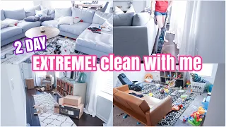 2 DAY EXTREME CLEAN WITH ME | MESSY HOUSE TRANSFORMATION | ACTUAL MESS | SPEED CLEANING MOTIVATION