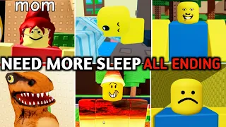 Need More Sleep All 7 Ending Full Walkthrough Gameplay | New Update Roblox