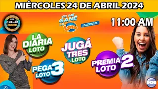 Sorteo 11 AM Resultado Loto Honduras, La Diaria, Pega 3, Premia 2, MIÉRCOLES 24 de abril 2024