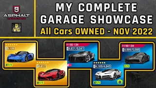 Asphalt 9 | MY GARAGE SHOWCASE - ALL CARS OWNED | NOV 2022