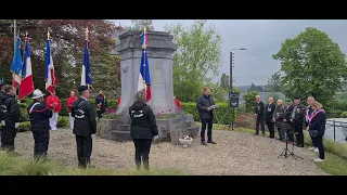 Commémoration  du 8 mai 1945  et hommage  à  André  BAUDIN   , résistant  , MORT POUR LA FRANCE