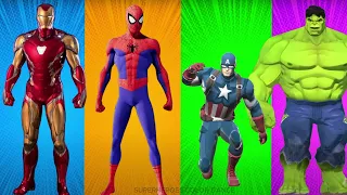 SUPERHERO COLOR DANCE CHALLENGE HULK vs IRONMAN  vs SPIDERMAN vs CAPTAIN AMERICA ...