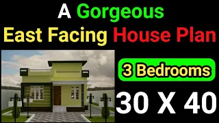 30 x 40 House plan with 3 bed rooms | 1200 sqft ghar ka naksha