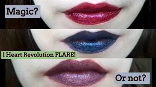 I Heart Revolution Flare Lipsticks | Swatches and Demo | Galaxy Lips