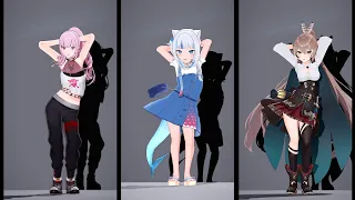 Gura Calliope Mumei phao 2 phut hon 【hololive MMD】