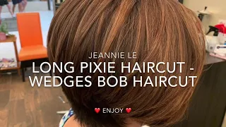 How to cut long pixie haircut step by step - bob cut - short haircut tutorial